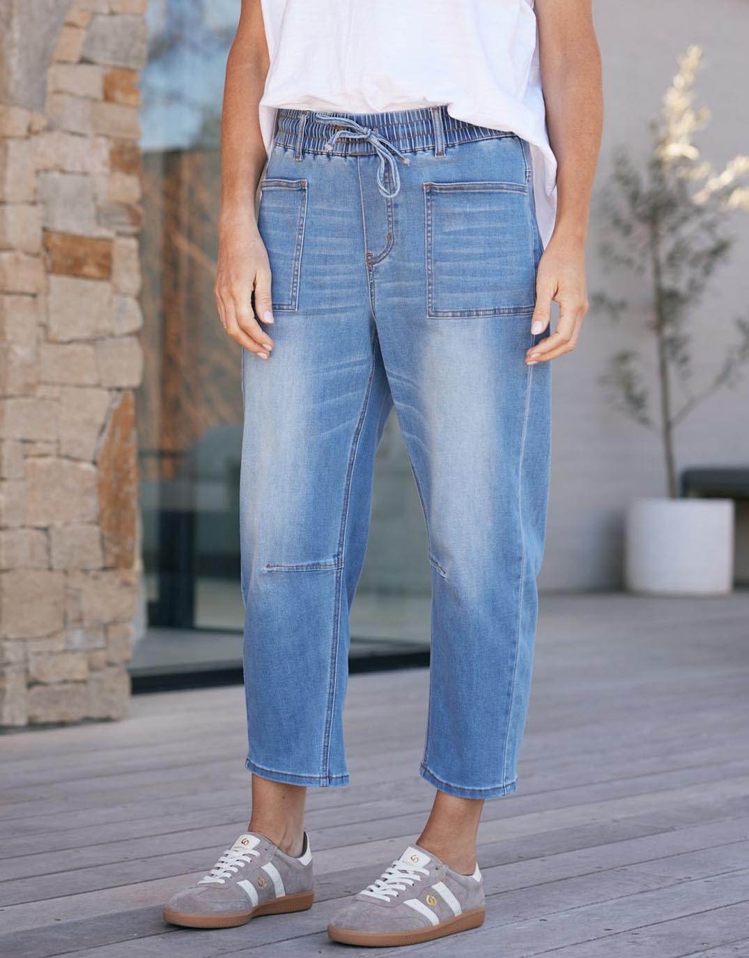 Leo Barrel Jeans - Blue Denim