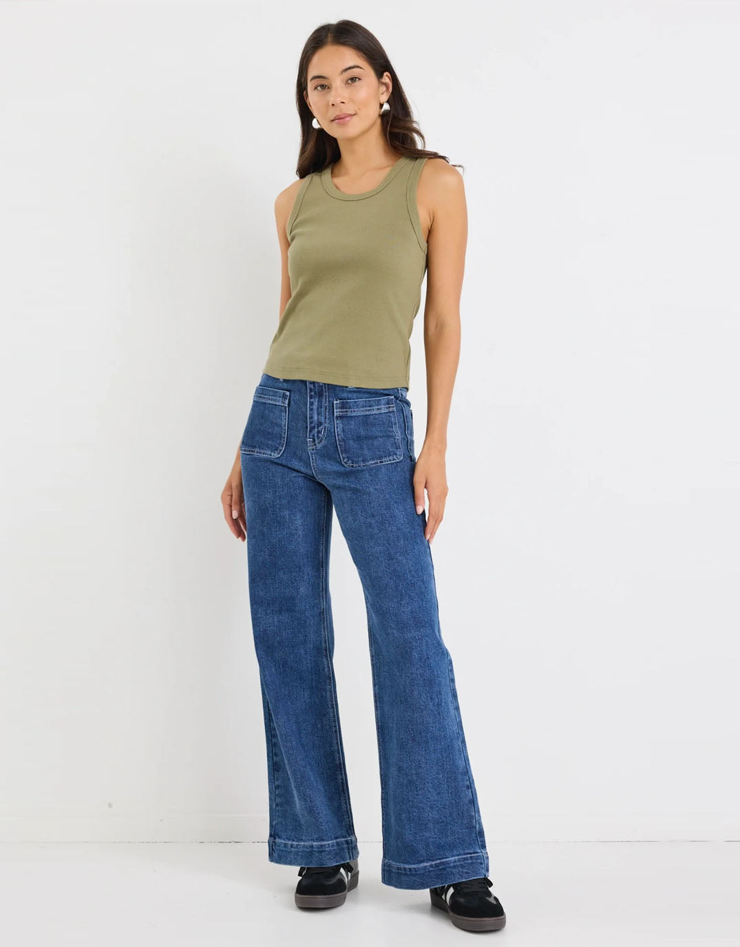 reunion-label-cobble-rib-cutaway-tank-khaki-womens-clothing