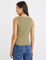 reunion-label-cobble-rib-cutaway-tank-khaki-womens-clothing