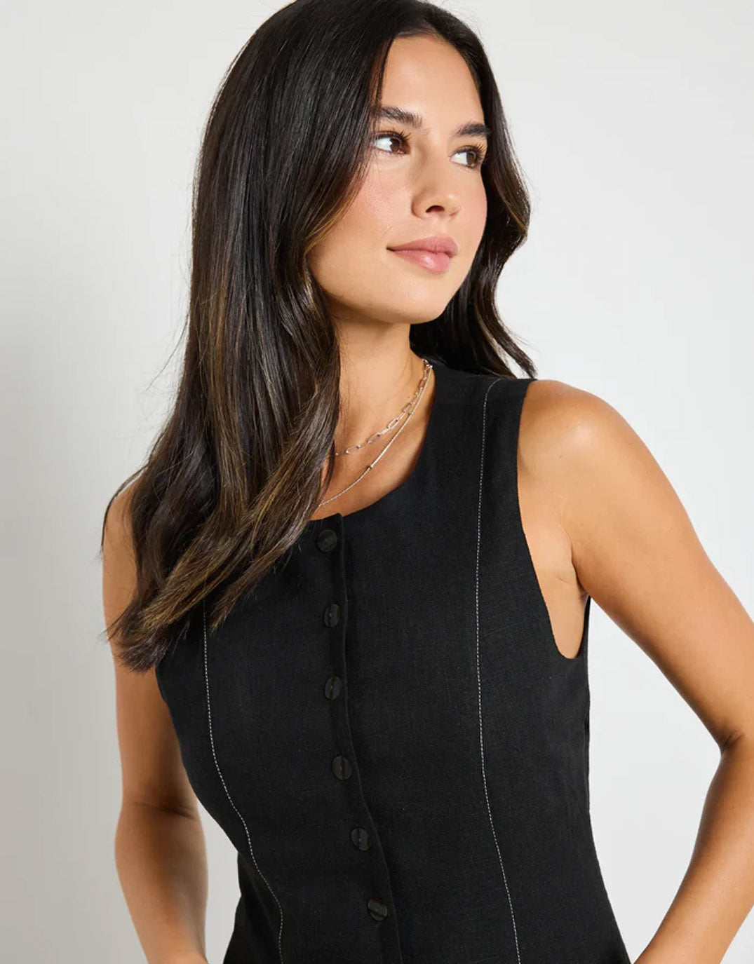 reunion-label-guide-contrast-stitch-maxi-vest-dress-black-womens-clothing