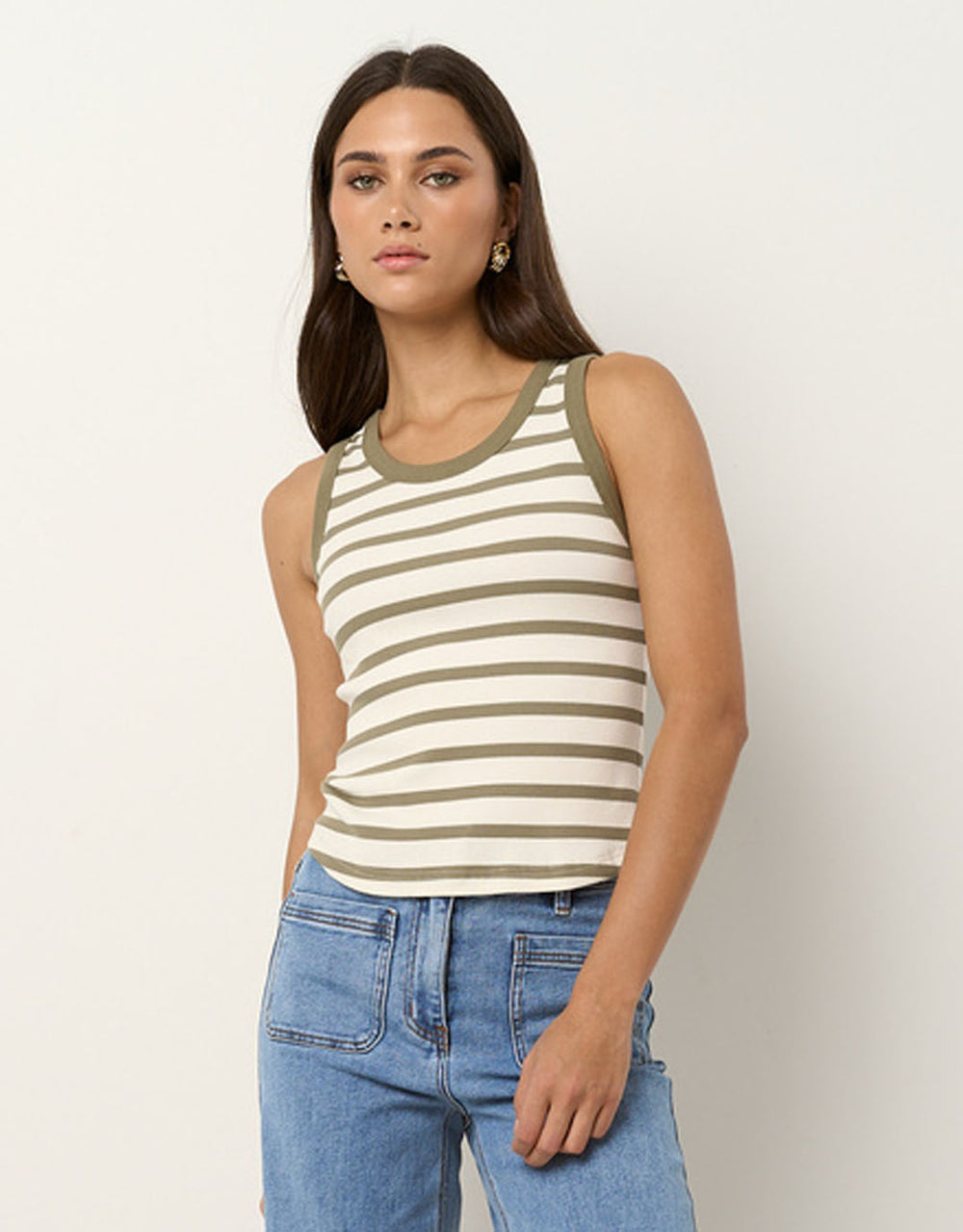 reunion-label-cobble-rib-cutaway-tank-khaki-ivory-stripe-womens-clothing