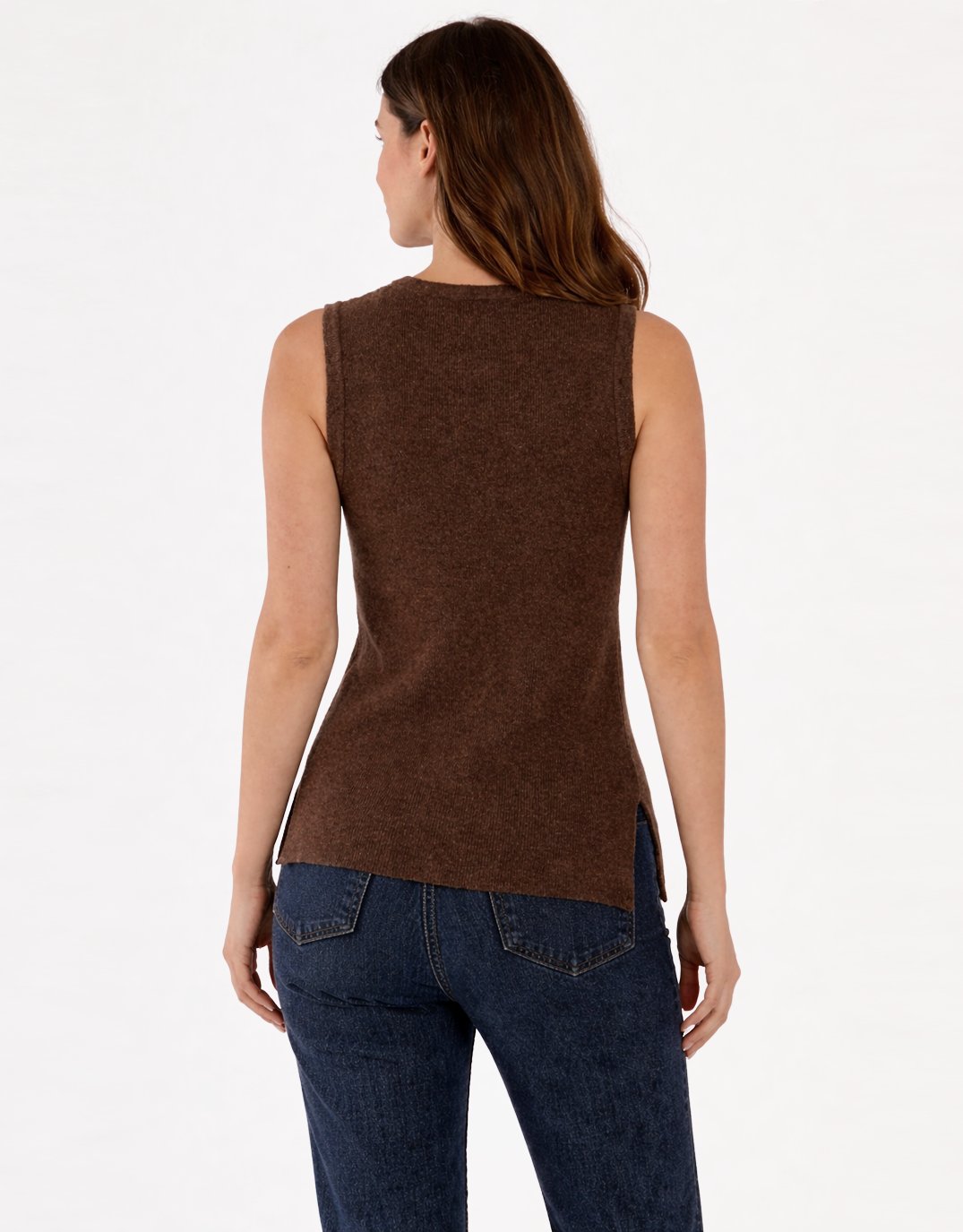 Shona Knit Vest - Espresso Brown