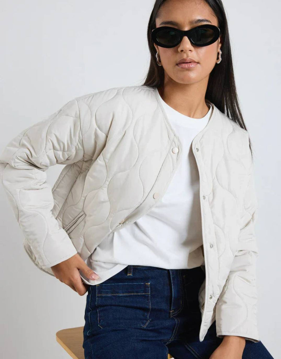 Apex Putty Collarless Puffer Jacket