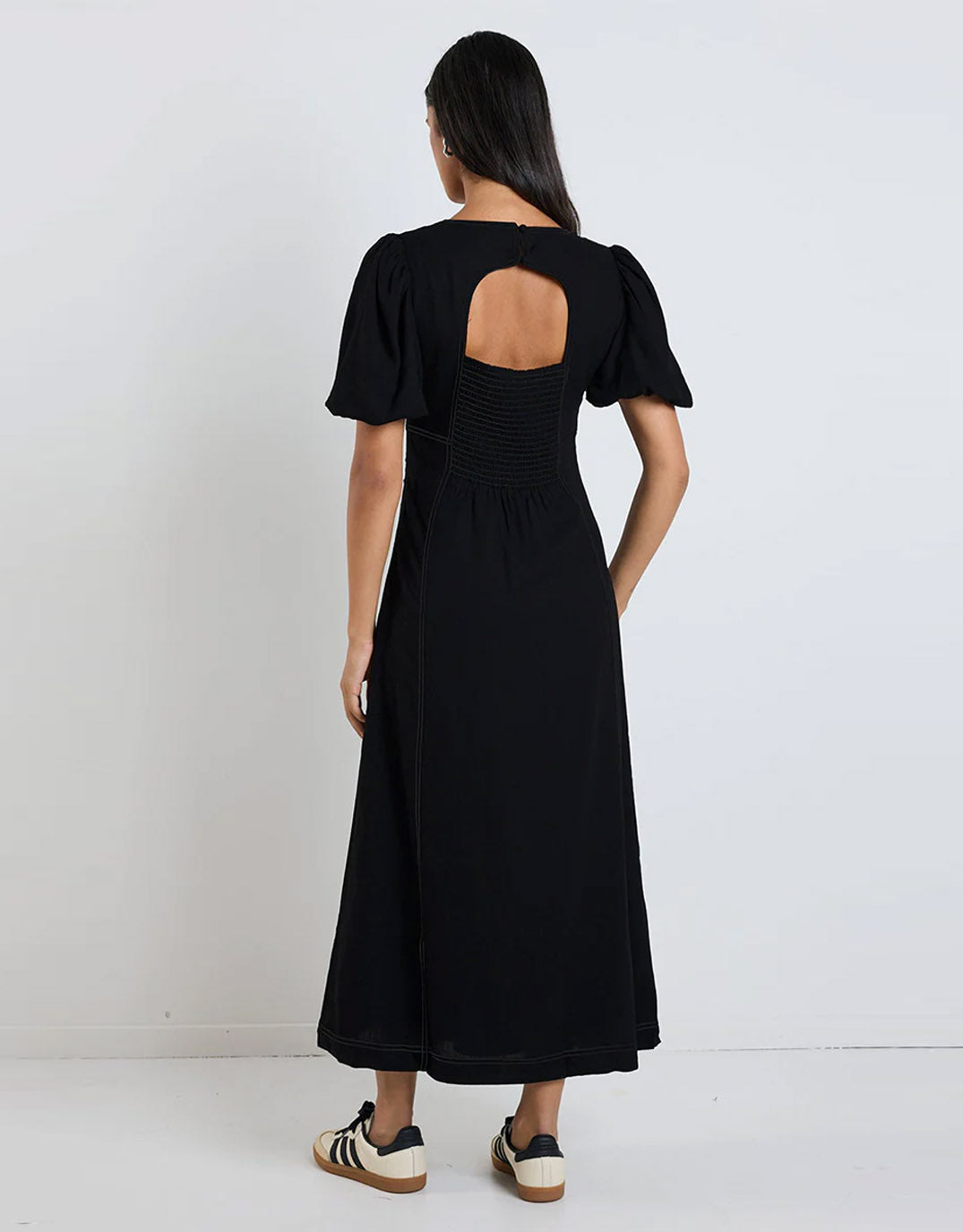 stories-be-told-state-linen-blend-midi-dress-black-womens-clothing