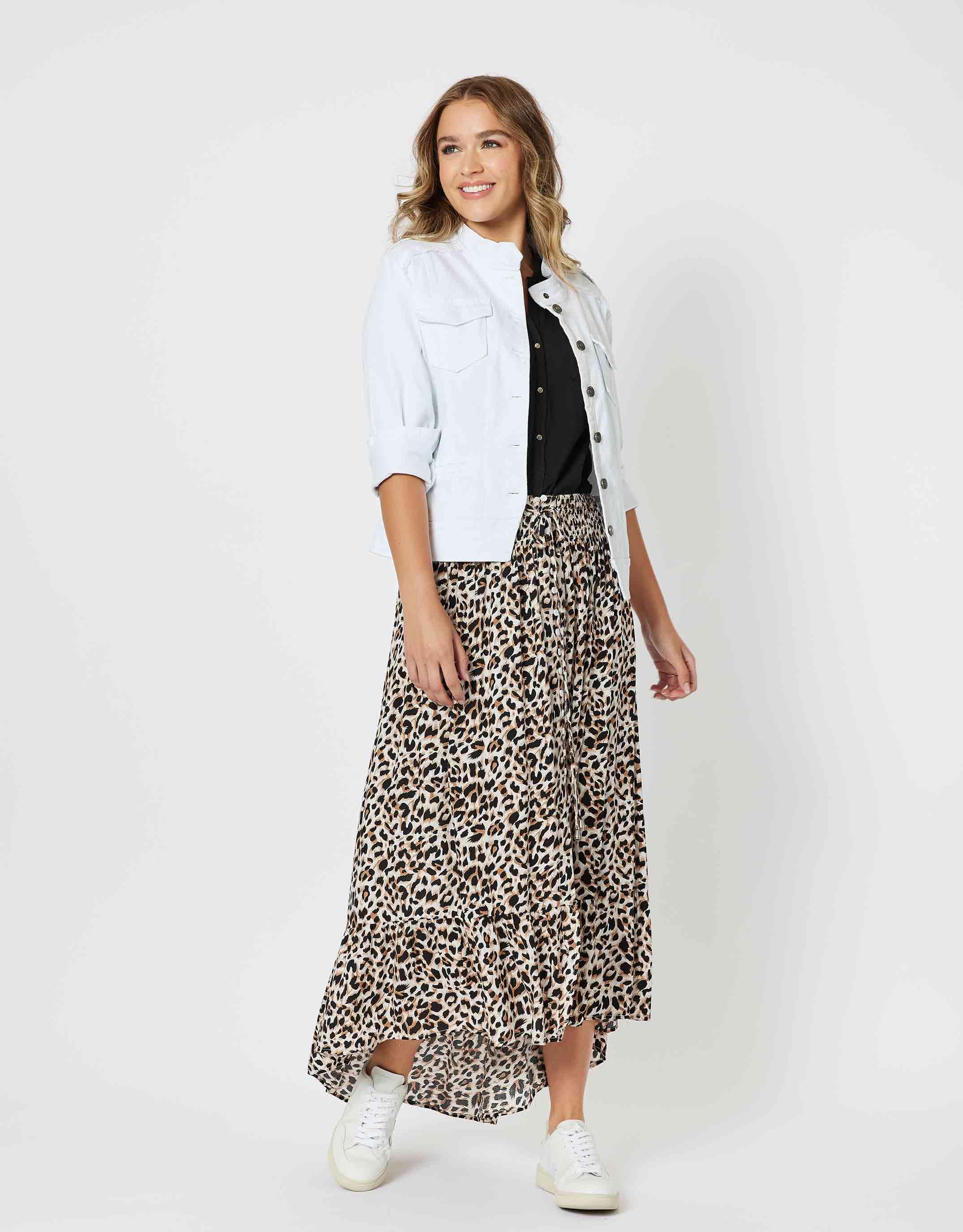 Threadz - Military Denim Jacket - White - White & Co Living Jackets