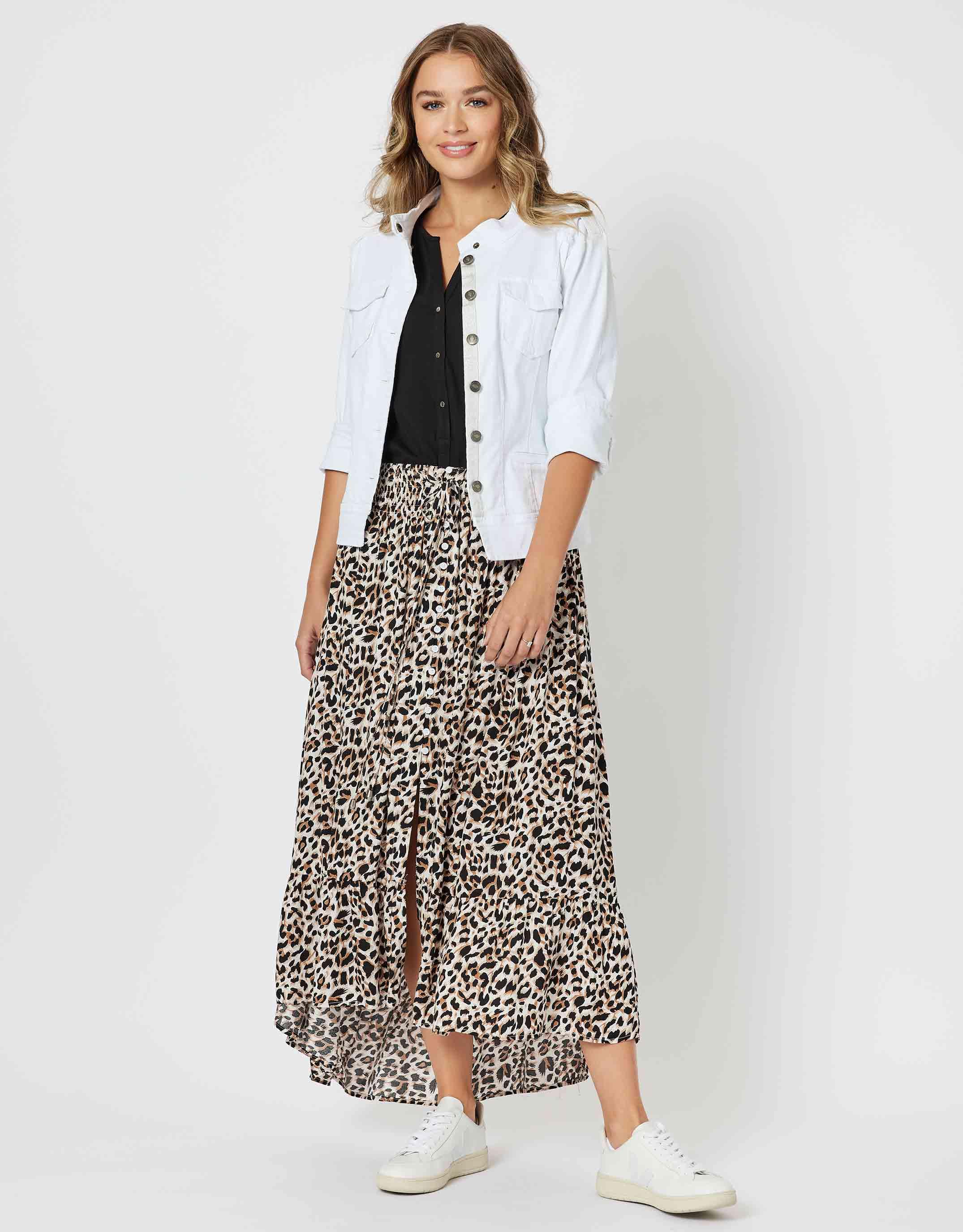 Threadz - Military Denim Jacket - White - White & Co Living Jackets