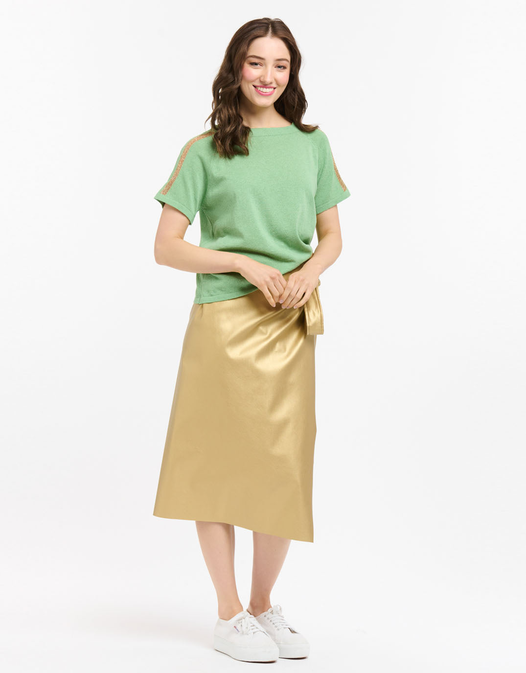 urban-luxury-lurex-shoulder-sweater-green-rose-gold-womens-clothing