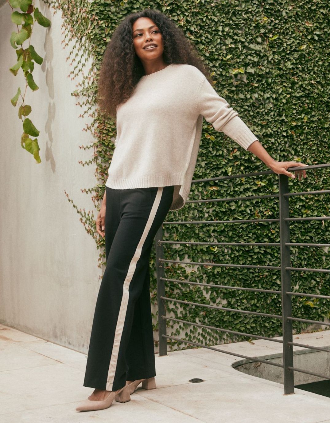 Timeless Straight Leg Ponte Pant - Black/Natural