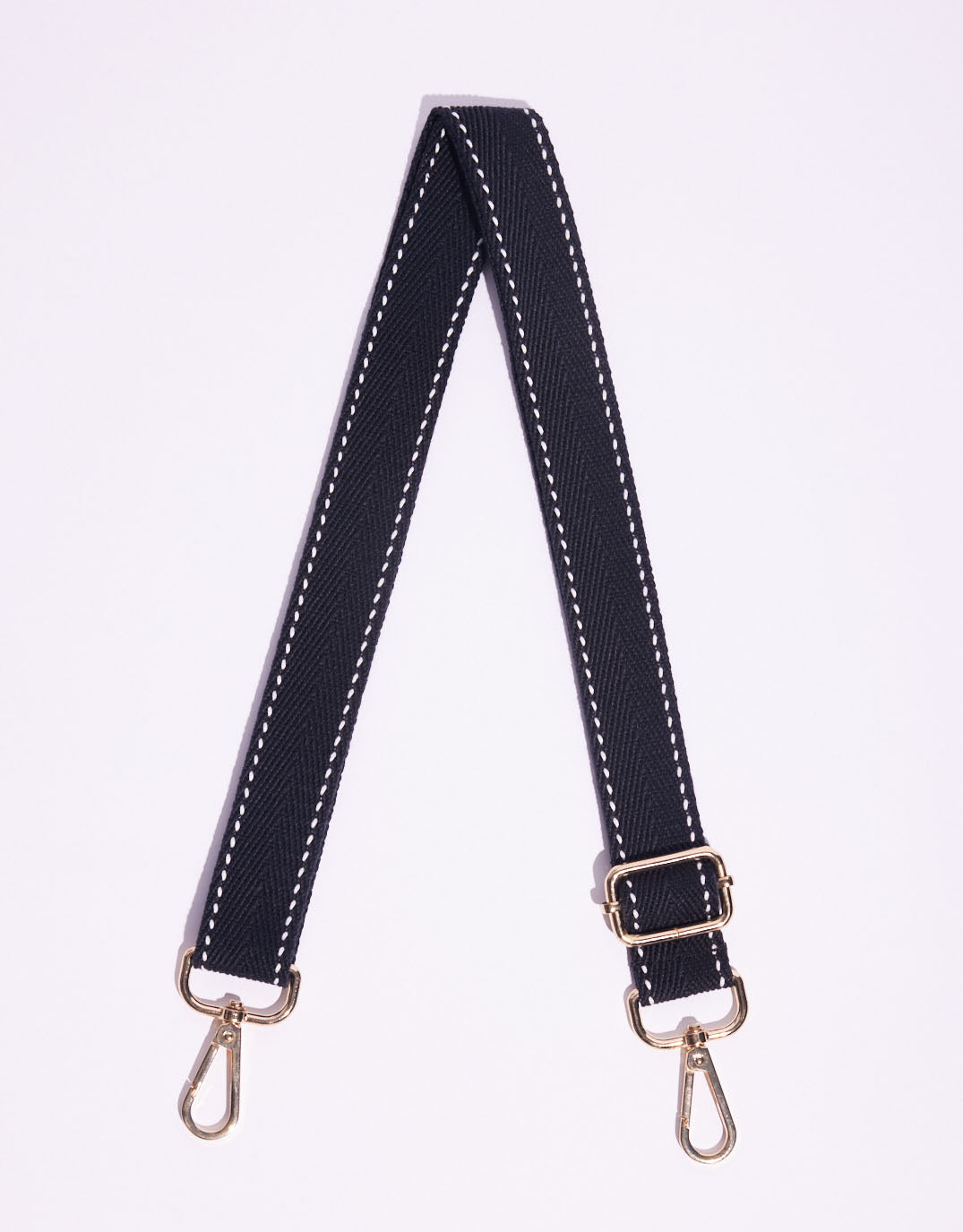 Bag Strap - Black/White Stitching