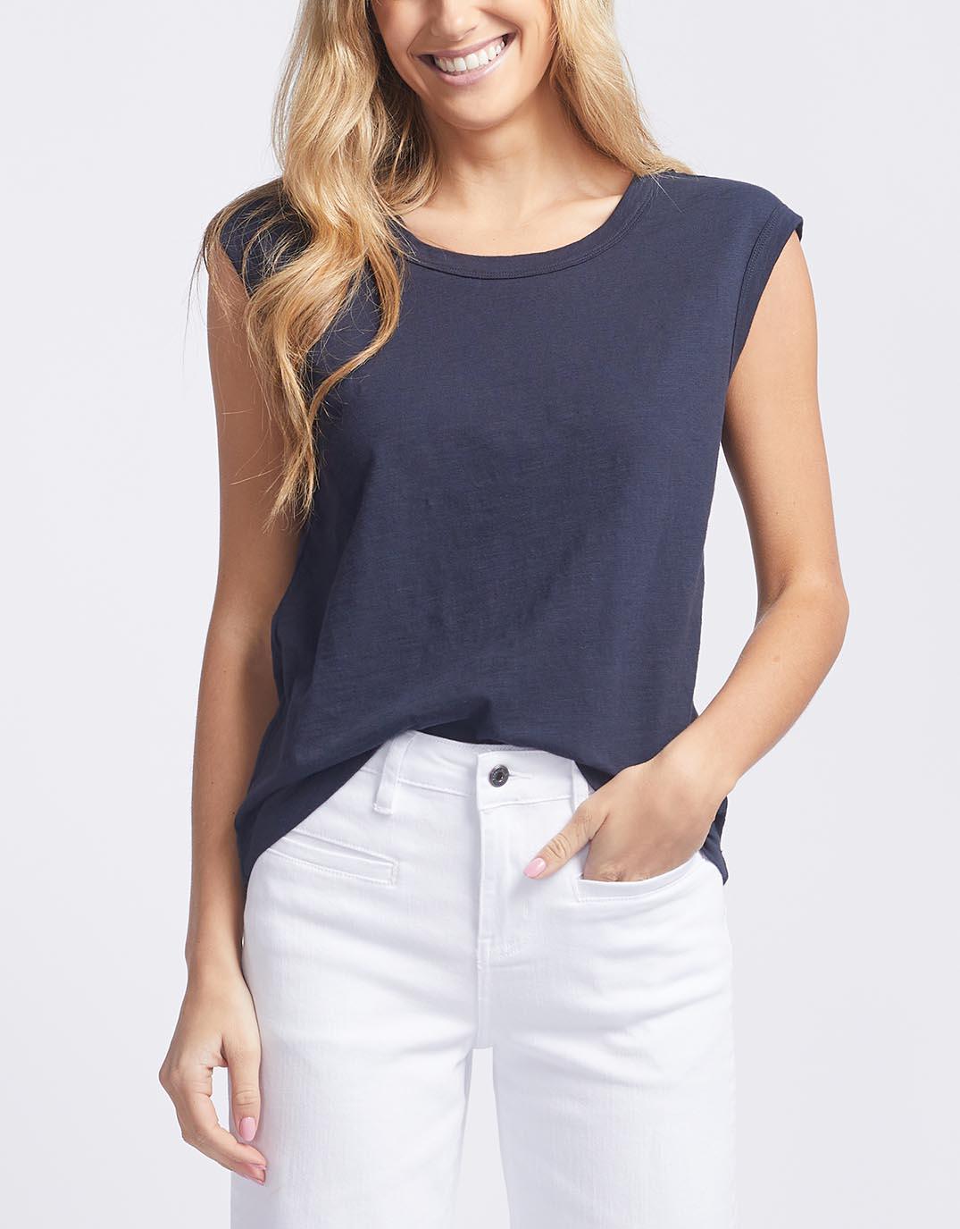 White & Co. - Cali Tank Top - Navy - White & Co Living Tees & Tanks