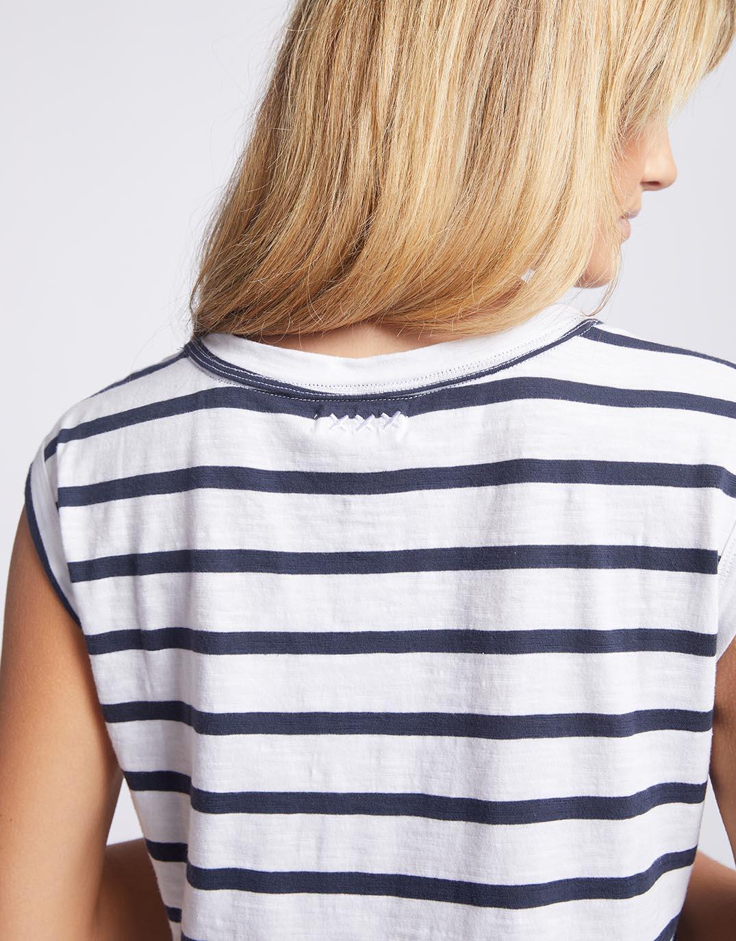 White & Co. - Cali Tank Top - Navy/White Stripe - White & Co Living Tees & Tanks