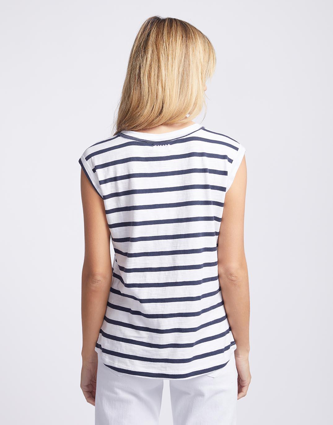 White & Co. - Cali Tank Top - Navy/White Stripe - White & Co Living Tees & Tanks