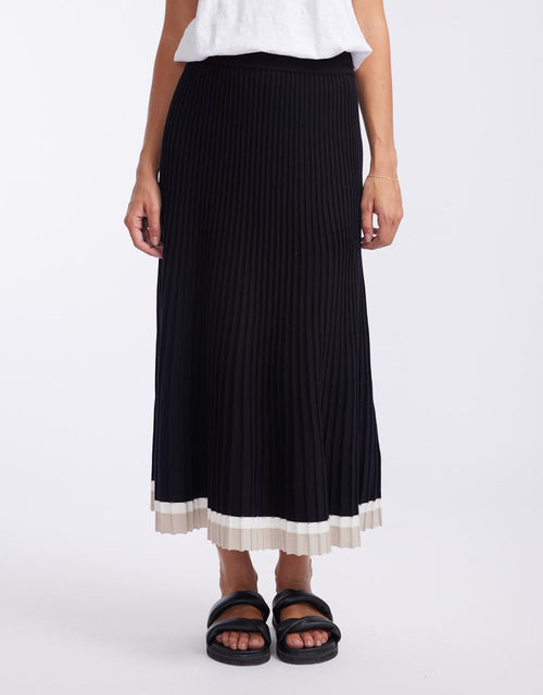 paulaglazebrook. - Giselle Rib Skirt - Black/Oat/White - paulaglazebrook Skirts