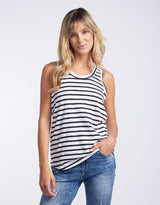 White & Co. - Original Tank - Black/White Stripe - White & Co Living Tees & Tanks