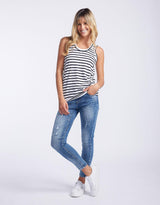 White & Co. - Original Tank - Black/White Stripe - White & Co Living Tees & Tanks