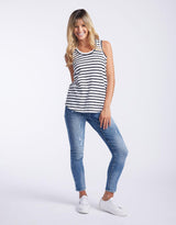 White & Co. - Original Tank - Black/White Stripe - White & Co Living Tees & Tanks