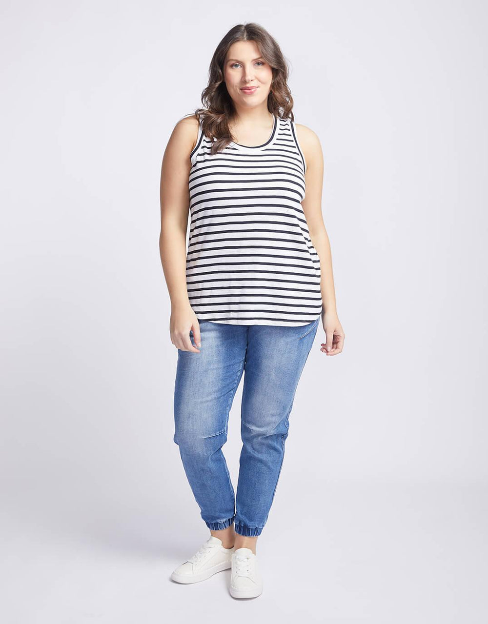 White & Co. - Original Tank - Black/White Stripe - White & Co Living Tees & Tanks