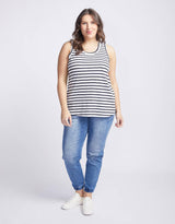 White & Co. - Original Tank - Black/White Stripe - White & Co Living Tees & Tanks