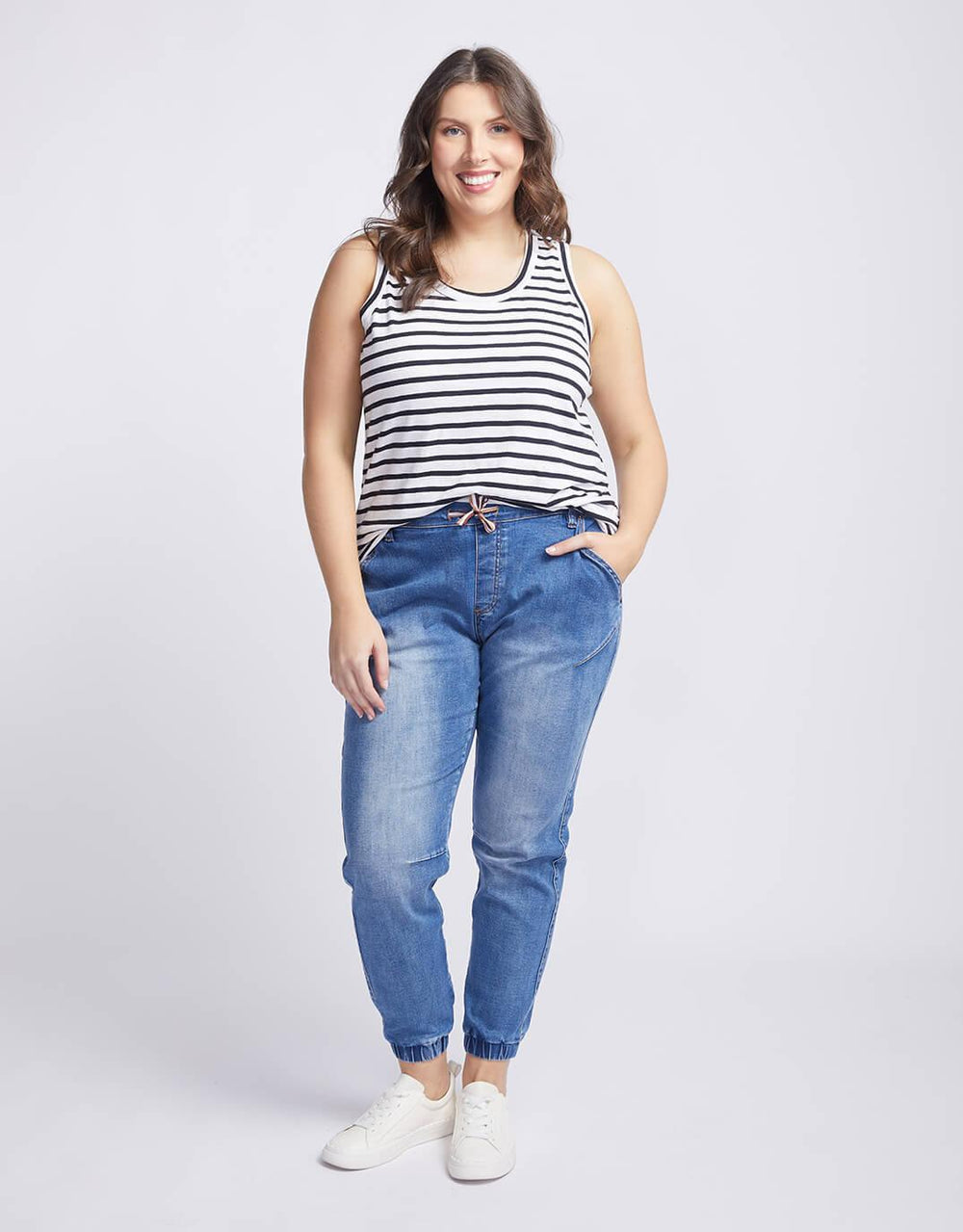 White & Co. - Original Tank - Black/White Stripe - White & Co Living Tees & Tanks