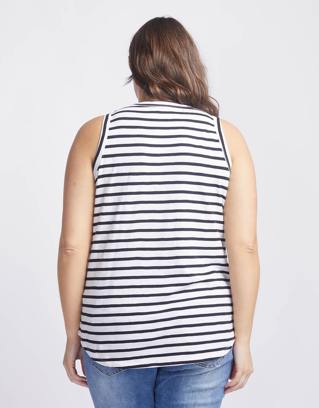 White & Co. - Original Tank - Black/White Stripe - White & Co Living Tees & Tanks