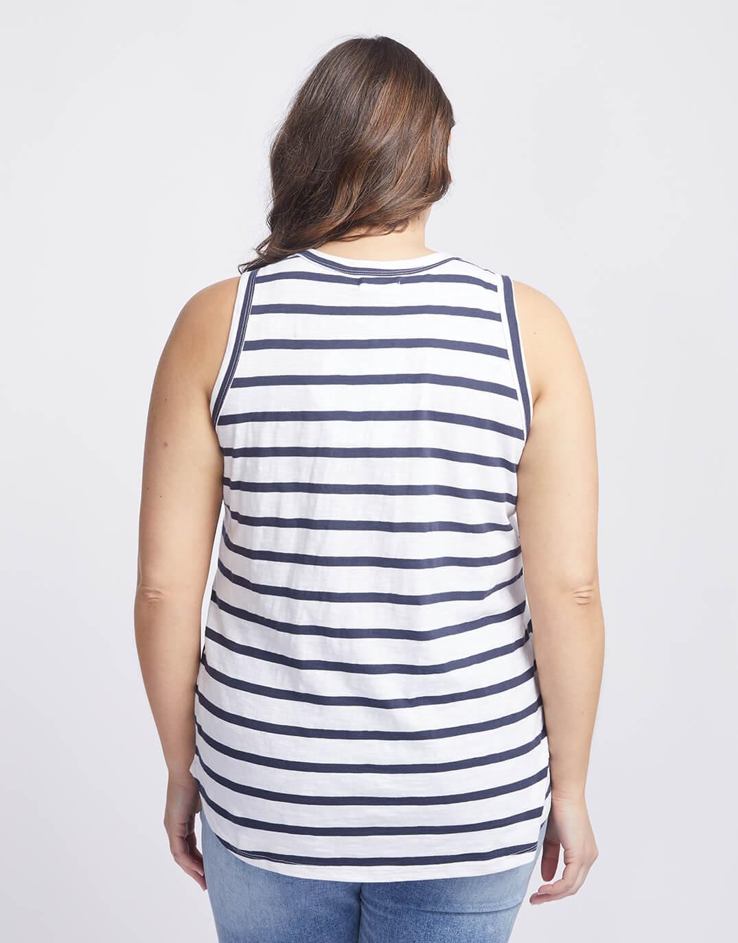 White & Co. - Original Tank - Navy/ White Stripe - White & Co Living Tees & Tanks