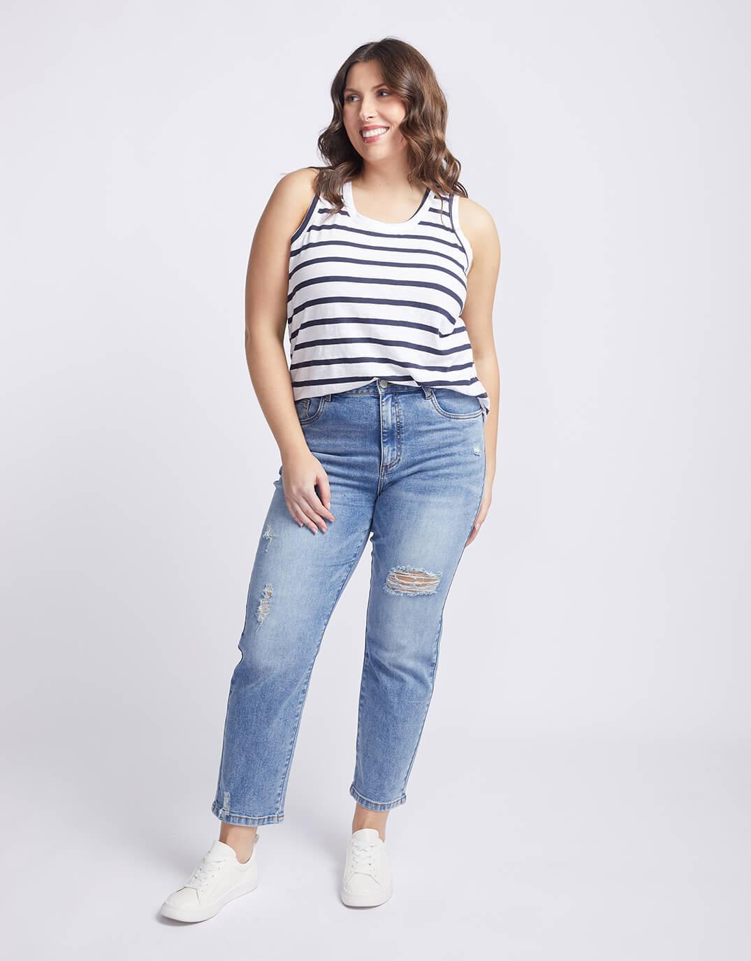 White & Co. - Original Tank - Navy/ White Stripe - White & Co Living Tees & Tanks