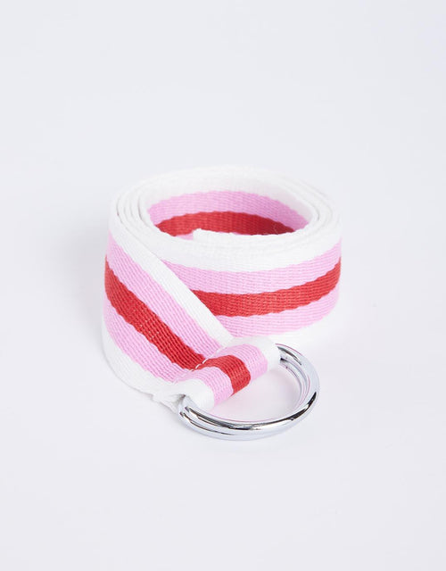 paulaglazebrook. - Portsea D-Ring Belt - White/Pink/Red - paulaglazebrook Accessories