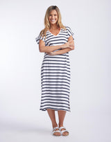 paulaglazebrook. - St. Lucia T-Shirt Dress - Navy/White Stripe - paulaglazebrook Dresses