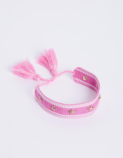 paulaglazebrook. - Stella Woven Bracelet - Pink - paulaglazebrook Accessories