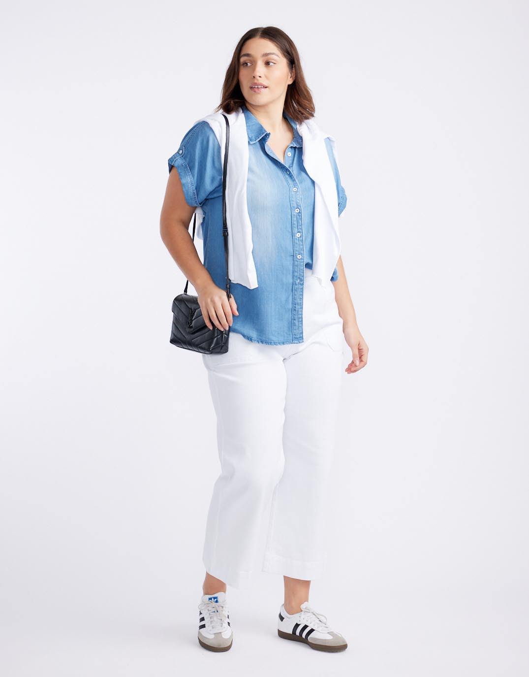 Amber Vintage Denim Short Sleeve Shirt - Chambray