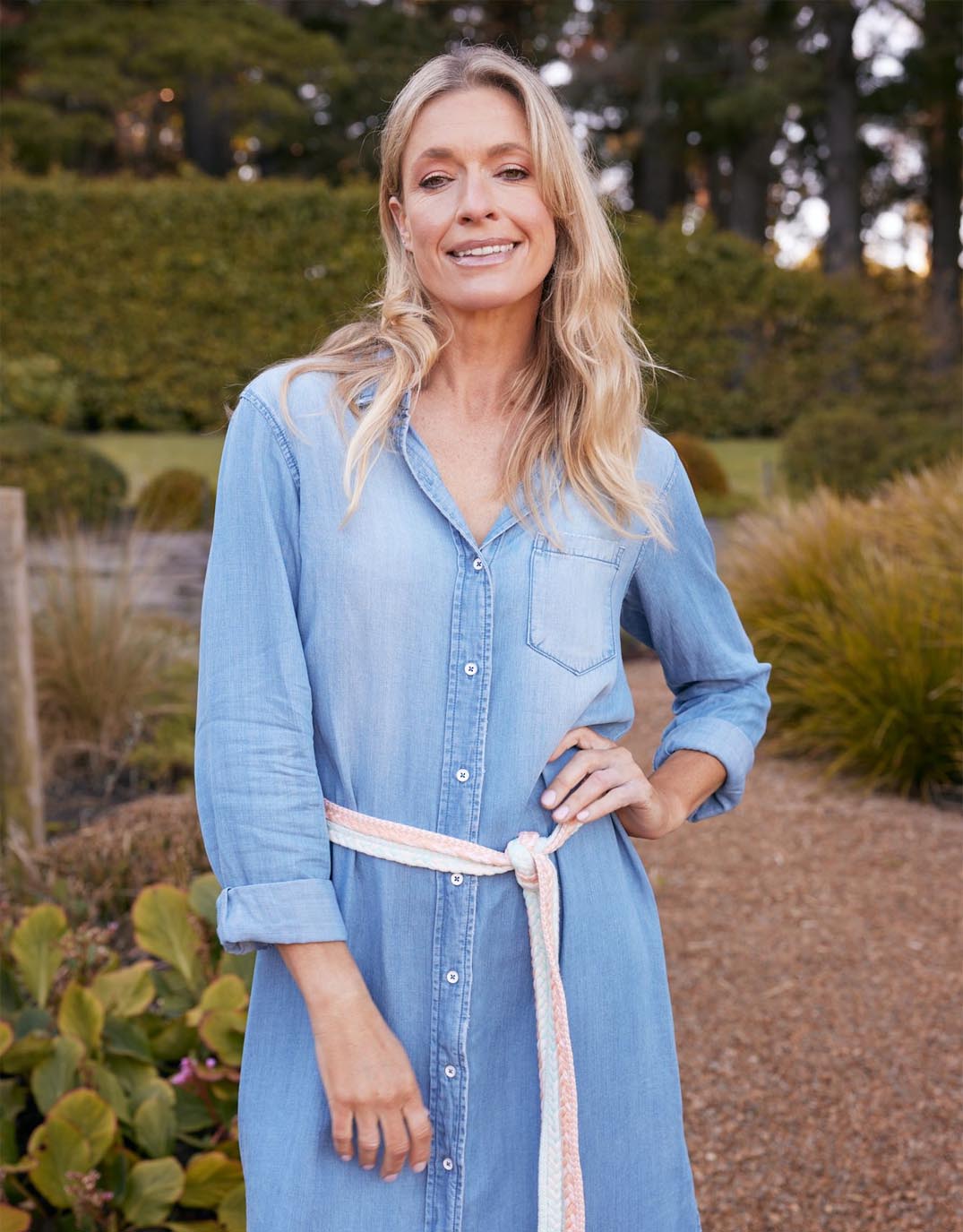 Avery Midi Vintage Denim Dress - Chambray