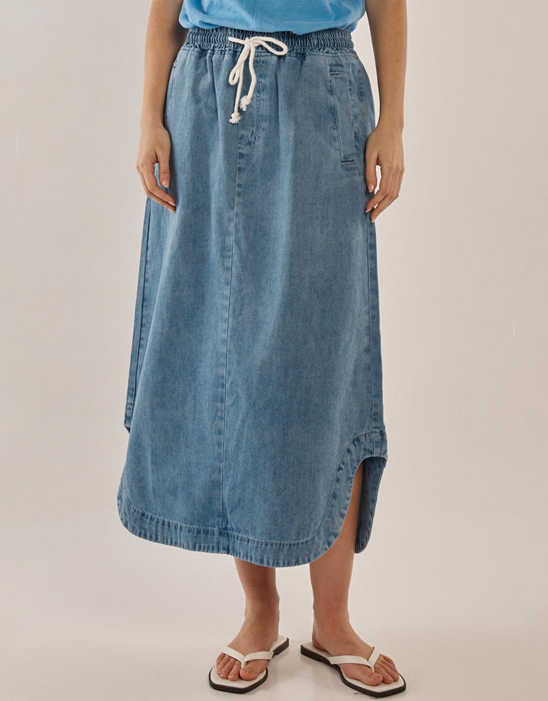 Brunch Denim Skirt - Oasis Blue