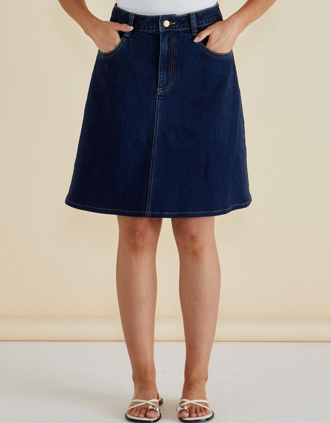 Glinda Denim Skirt - Blue Indigo