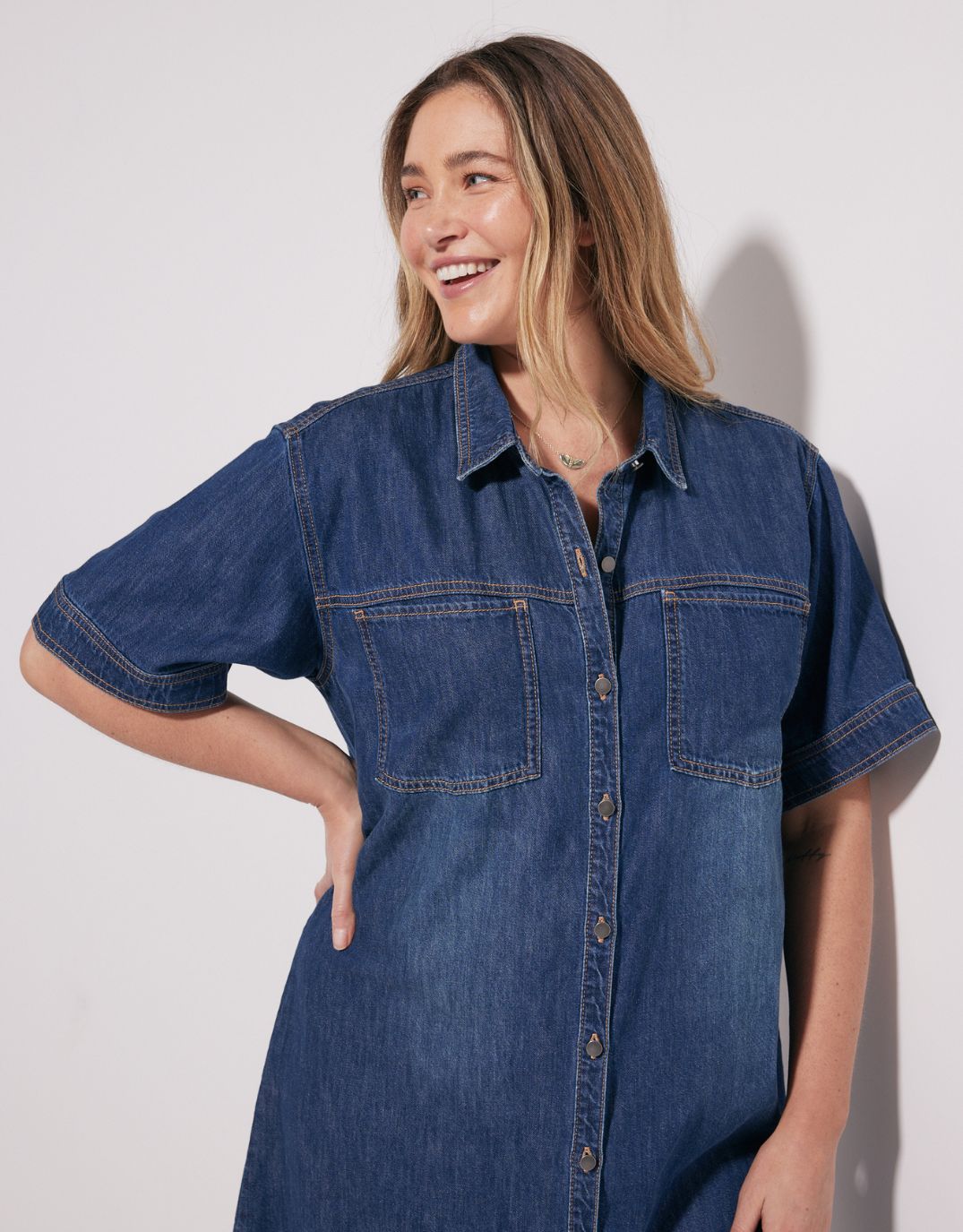 Claudia Denim Dress - Dark Wash