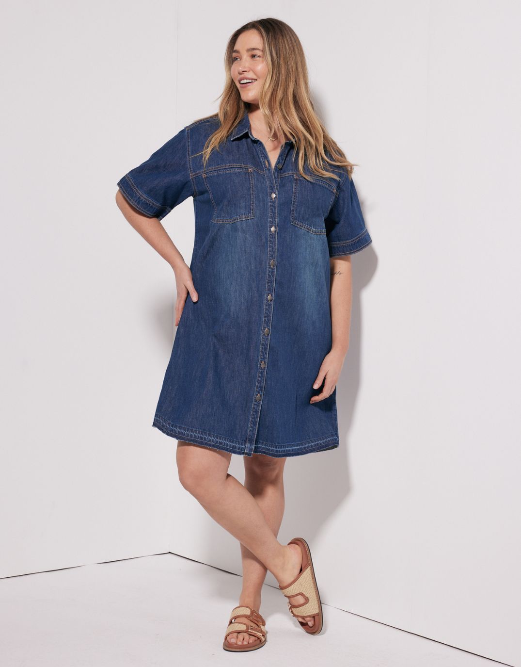 Claudia Denim Dress - Dark Wash