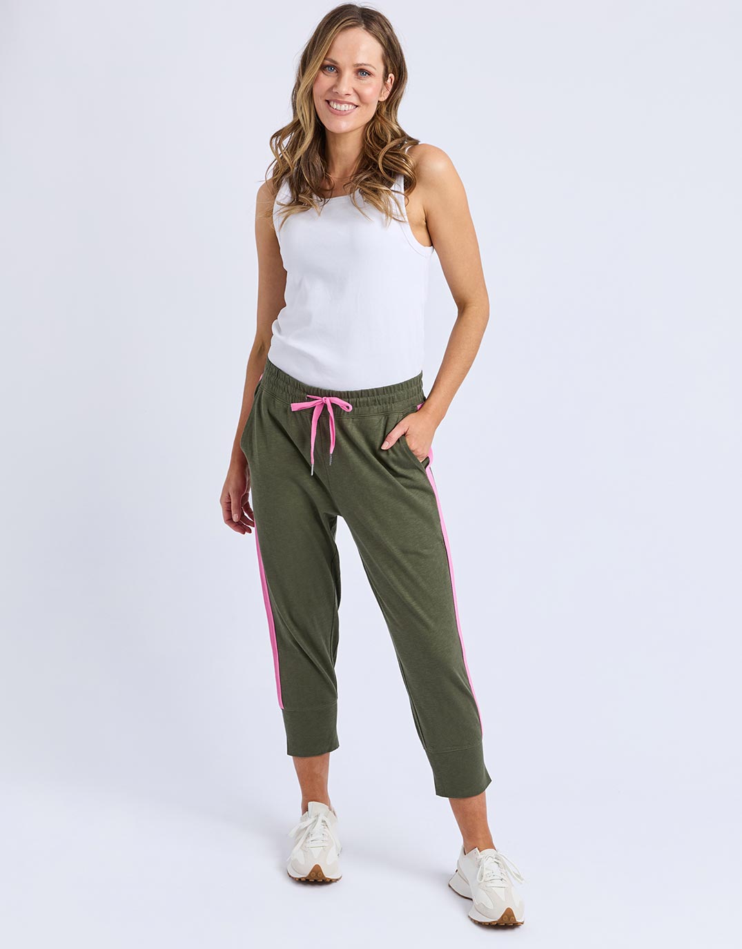 3/4 Brunch Pant Side Tape  - Clover
