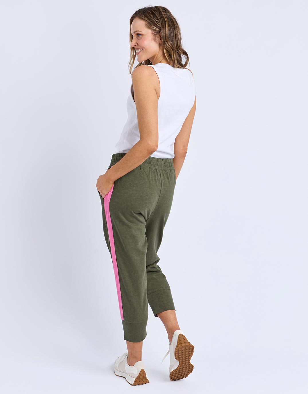 3/4 Brunch Pant Side Tape  - Clover