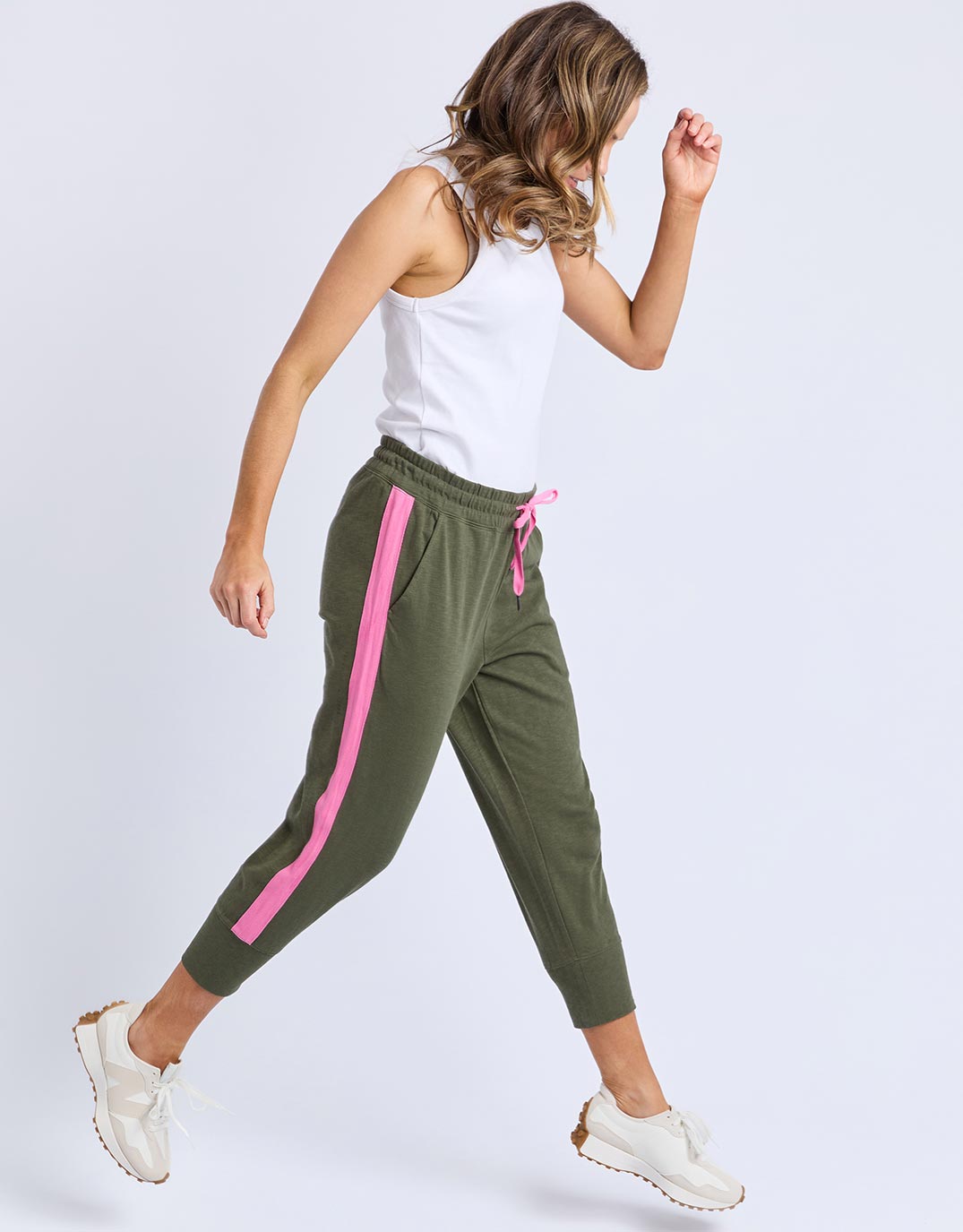 3/4 Brunch Pant Side Tape  - Clover