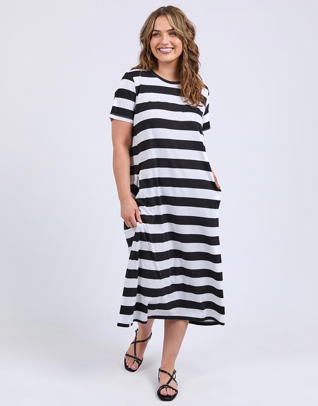 Adira Dress - Black Stripe