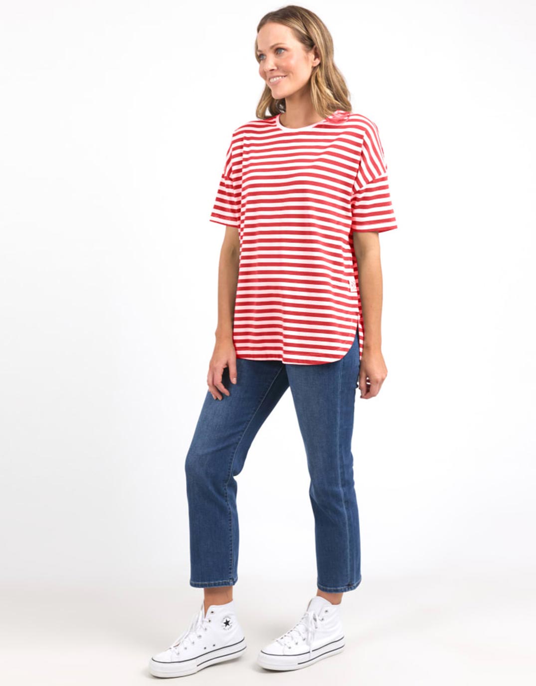 Lauren Short Sleeve Tee - Cayenne Stripe