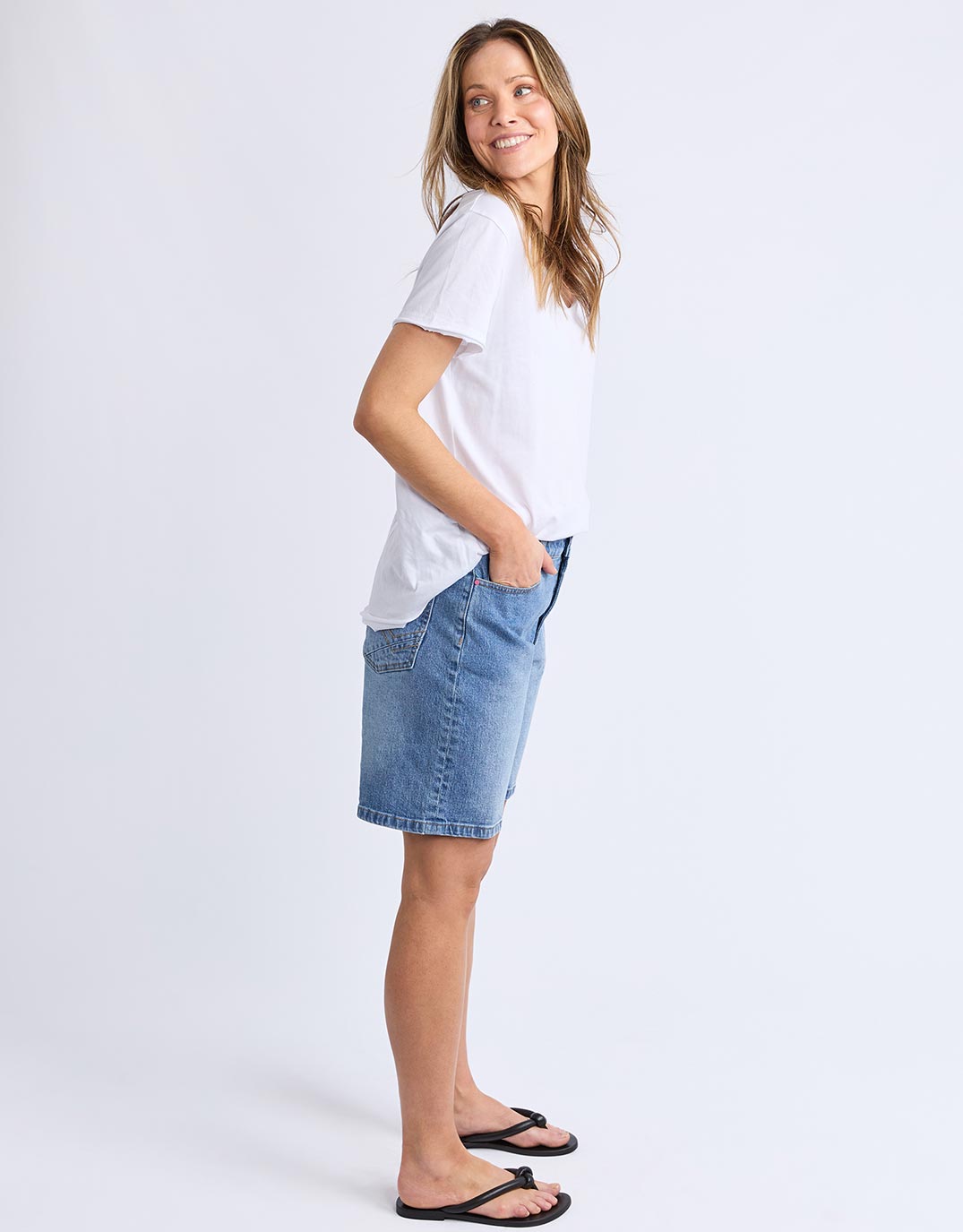 Macie Denim Shorts - Mid Blue Wash