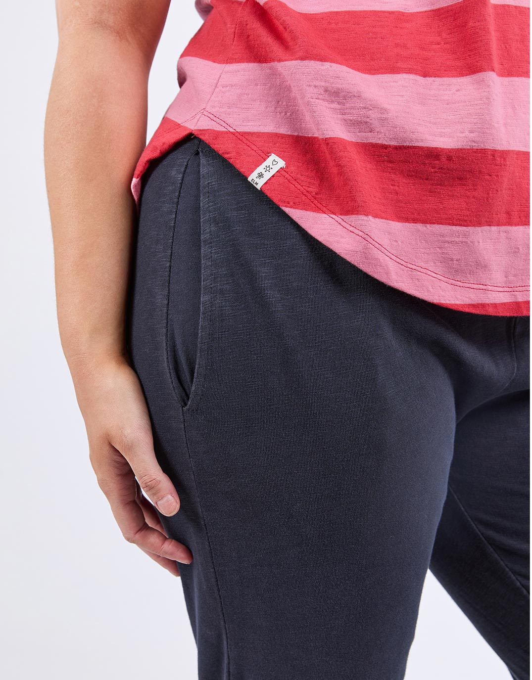 Spritz Stripe Short Sleeve Tee - Cayenne & Chateau Rose Stripe