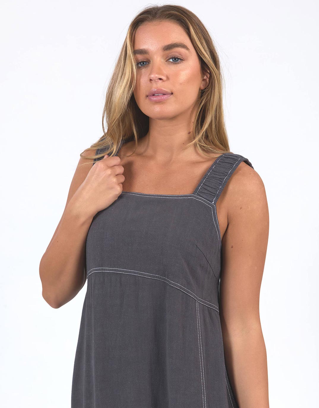 Sage Midi Dress - Charcoal