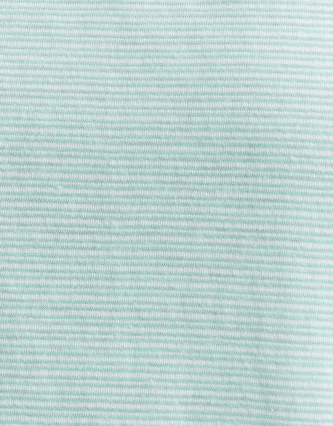Gelati Stripe Vee Neck Tee - Seaglass