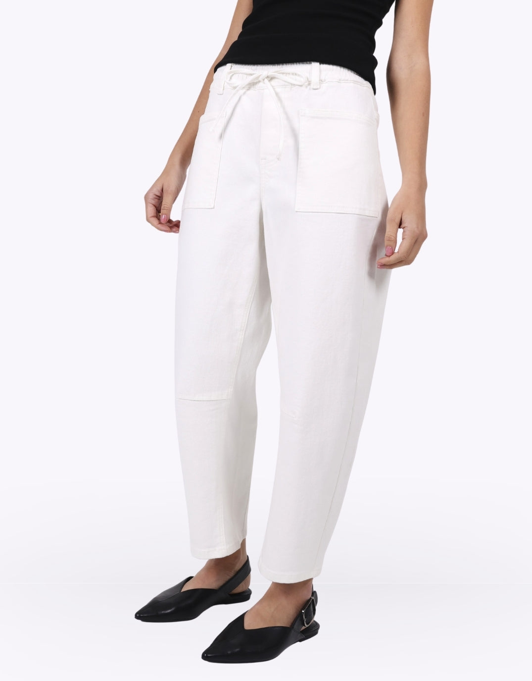 Leo Barrel Jeans - White