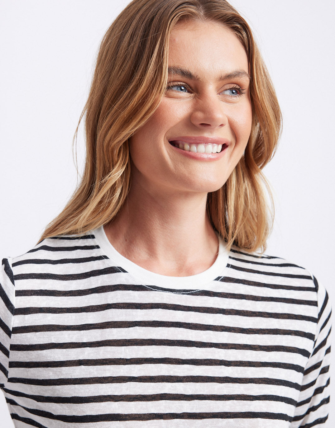 Long Weekend Top - White/Black Stripe