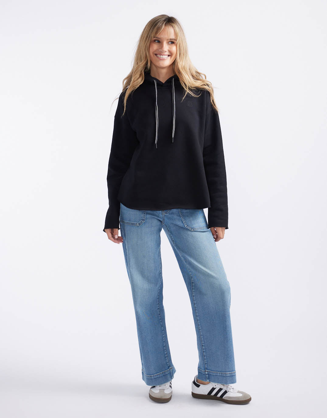 Monogram Fleece Hoodie - Black