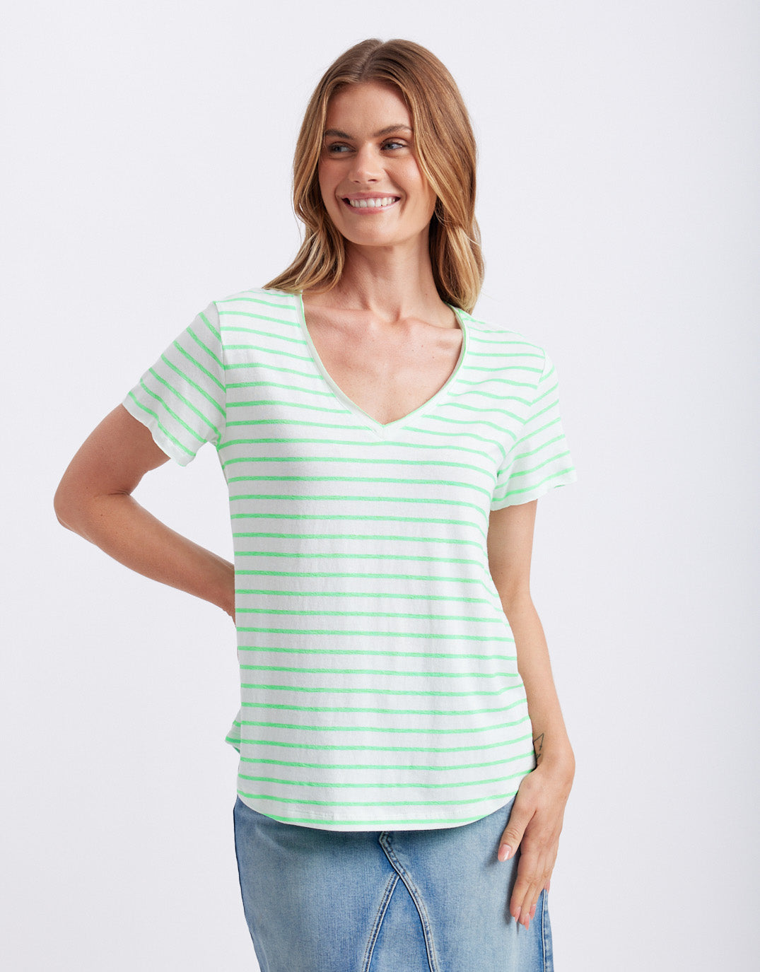 white-co-neon-vee-tee-neon-green-womens-clothing