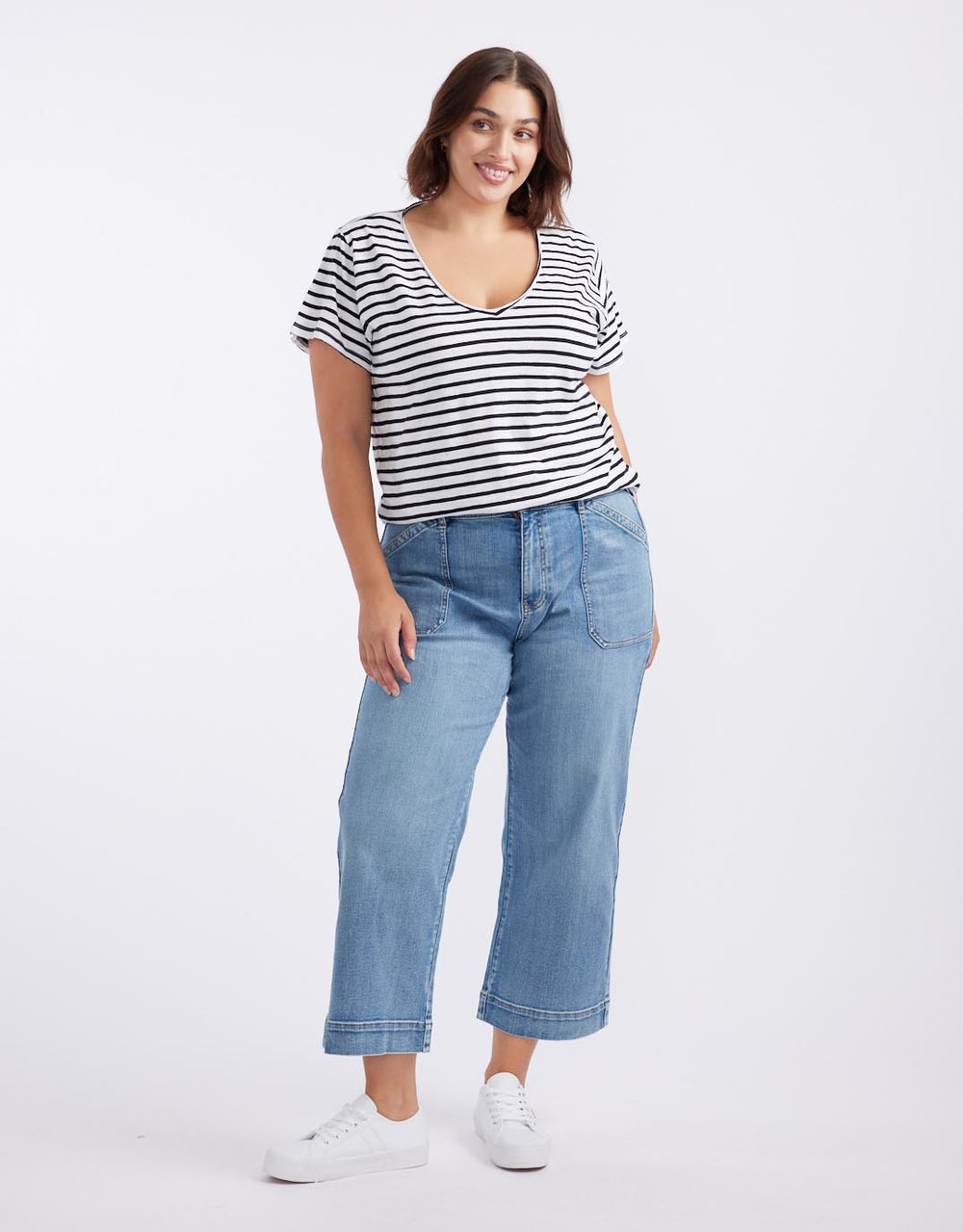 white-co-original-v-neck-tshirt-black-white-stripe-womens-clothing