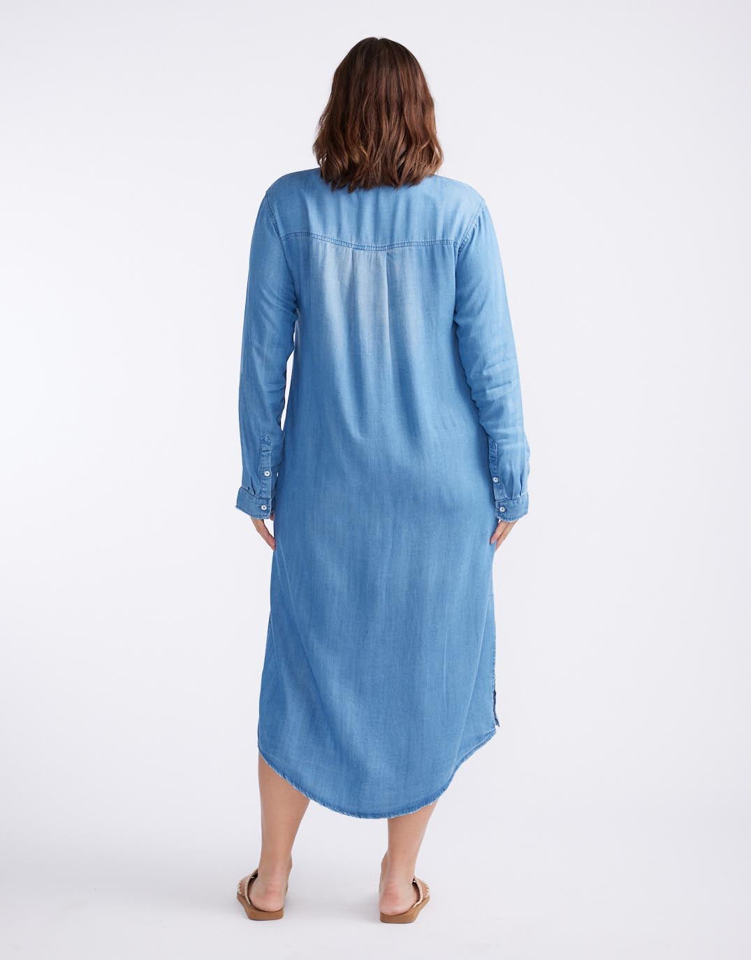 Avery Midi Vintage Denim Dress - Chambray